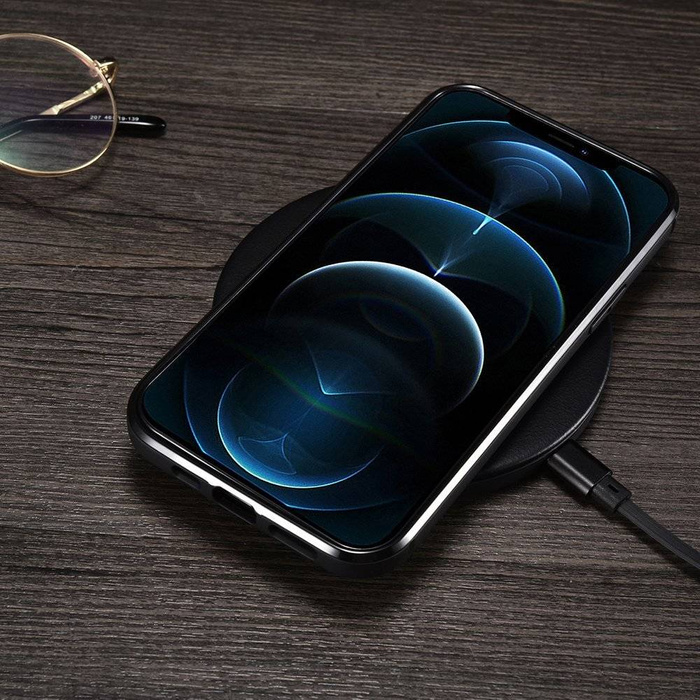 iCarer Leather Oil Wax pouzdro s pravou kůží pro iPhone 12 mini black (ALI1204-BK)