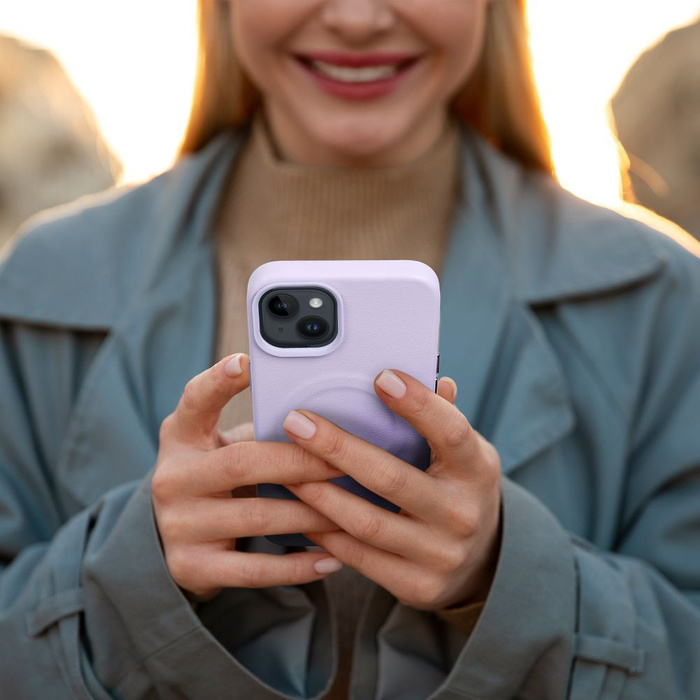 Futerał Roar Leather Mag Case kompatybilny z MagSafe - do iPhone 12 Pro Fioletowy