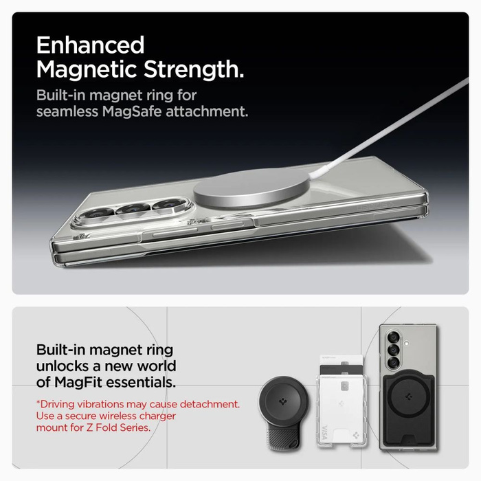 FUNDA SPIGEN SAMSUNG GALAXY Z FOLD 7 AIRSKIN MAG MAGSAFE CRISTAL TRANSPARENTE BLANCA