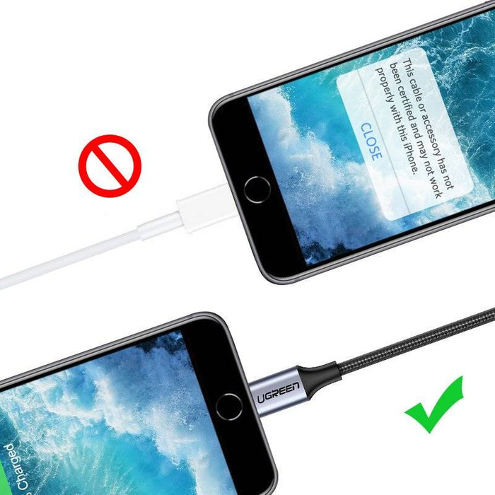 Ugreen Cable Headphone Adapter MFI Certified (Made For iPhone) 3.5mm Mini Jack - Lightning 10cm Black (US211 30756)