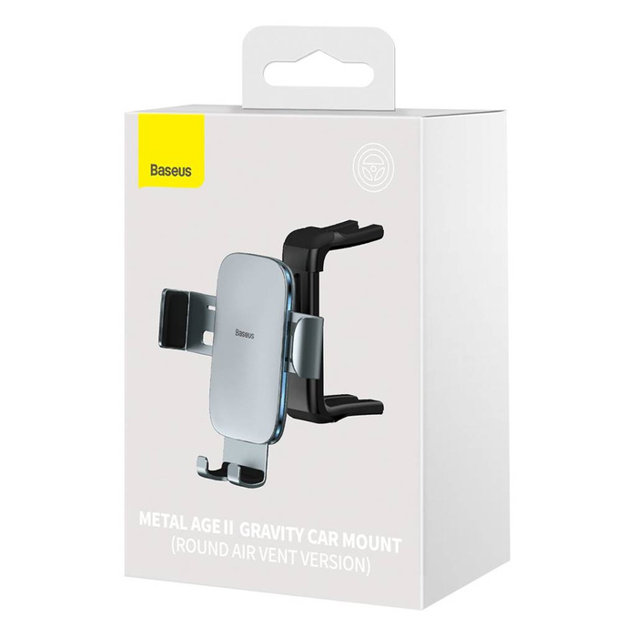 Baseus Metal AgeⅡ support gravité pour bouches d'aération rondes de voiture gris foncé (SUJS030013)