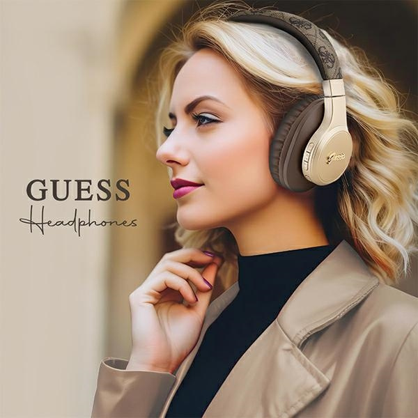 Guess casque Bluetooth in-ear GUBH604GEMW marron/marron 4G Script
