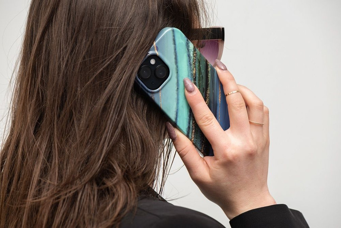 FORCELL F-PROTECT Mirage futerał kompatybilny z MagSafe do IPHONE 15 Plus jade marble