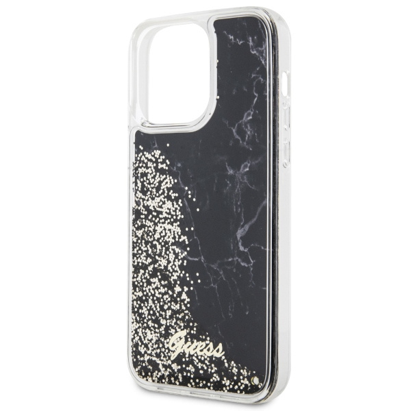 Hülle Guess GUHCP14XLCSGSGK iPhone 14 Pro Max 6,7" schwarz/schwarz hartcase Liquid Glitter Marmor Case