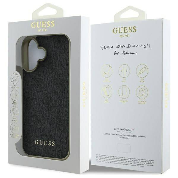 Etui Guess iPhone 16 Plus czarny/black hardcase 4G Charms Collection