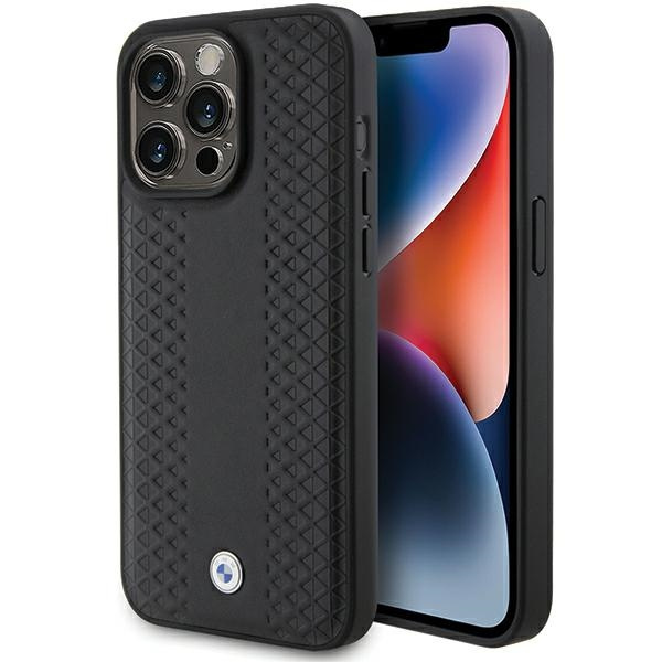Funda Bmw Bmhcp15l22rfgk IPhone 15 Pro 6.1" Negro/Negro Piel Patrón Diamante Case