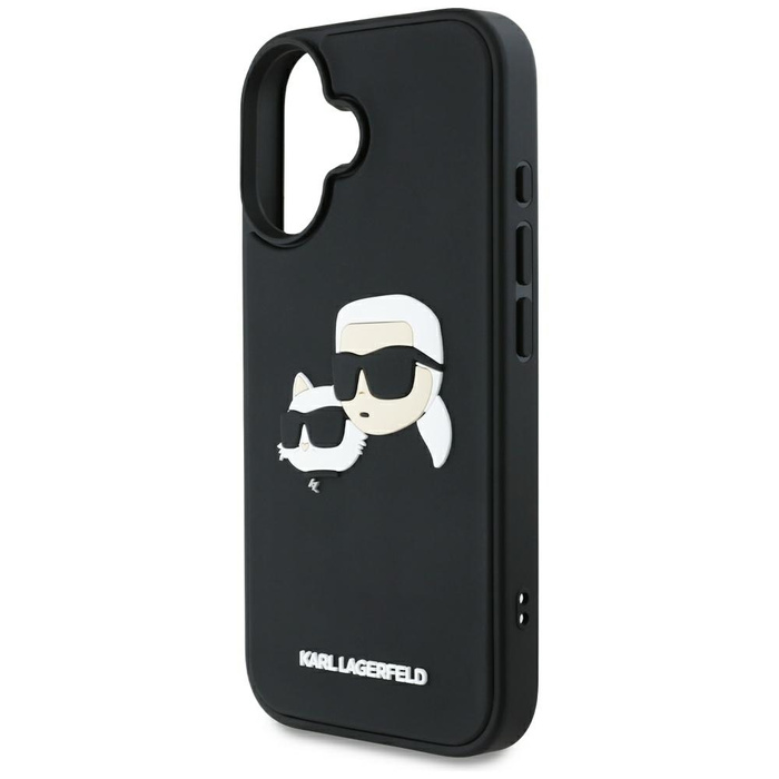Etui Karl Lagerfeld HC 3D Rubber Double   Heads do iPhone 16 czarny