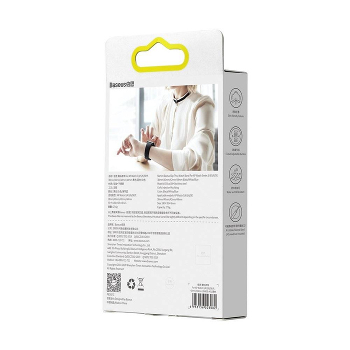 Náramek Baseus Slip-Thru pro Apple Watch 3/4/5/6 / SE 38 mm / 40 mm černý (LBWSE-01)
