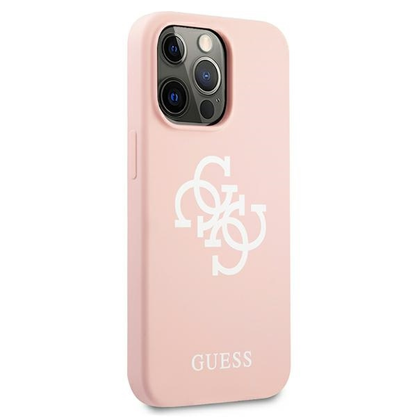 Coque GUESS Apple iPhone 13 13 Pro Silicone 4G Logo Rose Hardcase