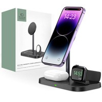 TECH-PROTECT QI15W A22 3IN1 MagNETIC MagSafe DRAHTLOSES LADEGERÄT SCHWARZ