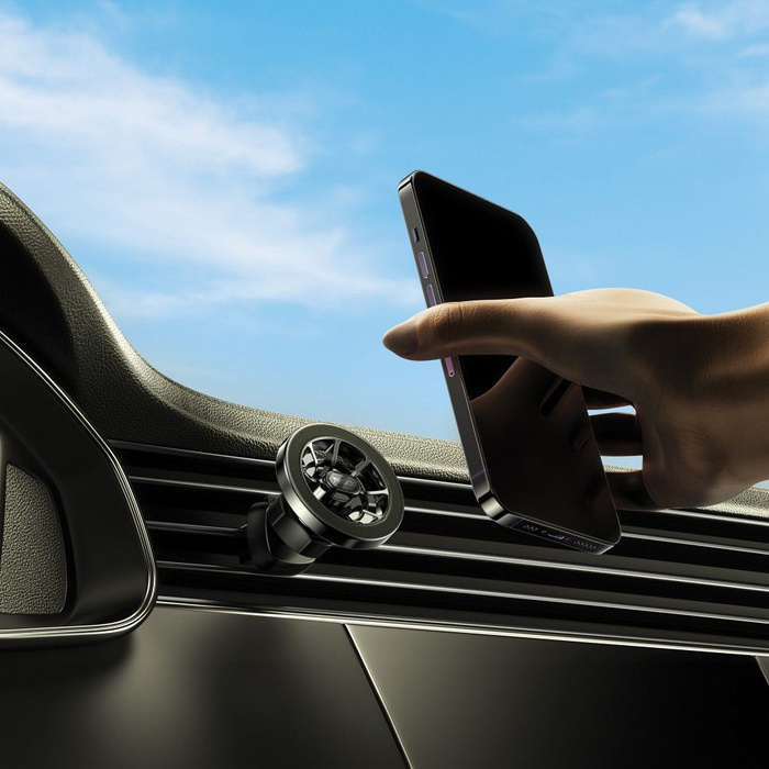 FORCELL F-Grip PrecisionX uchwyt samochodowy do szyby/deski/kratki kompatybilny z MagSafe czarny