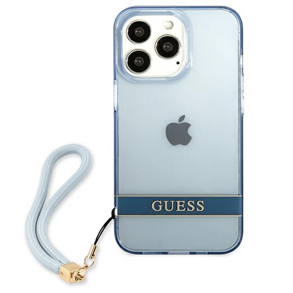 Case GUESS Apple iPhone 13 13 Pro Translucent Stap Blue Hardcase