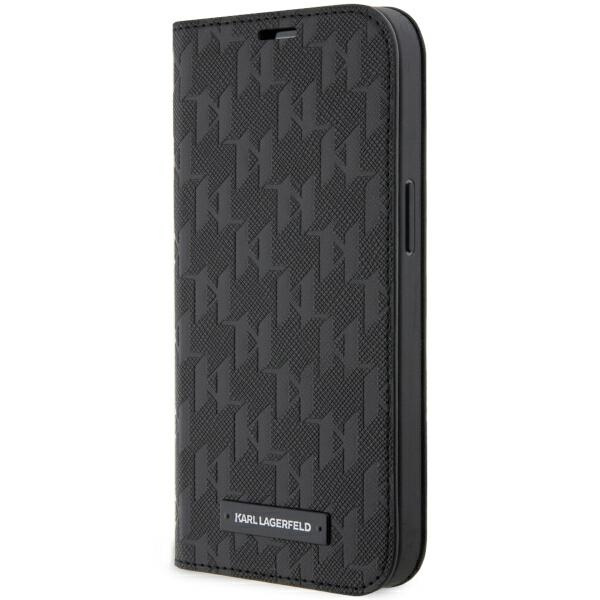 Case Karl Lagerfeld KLBKP14LSAKLHPK iPhone 14 Pro 6.1" bookcase black/black Saffiano Monogram Case