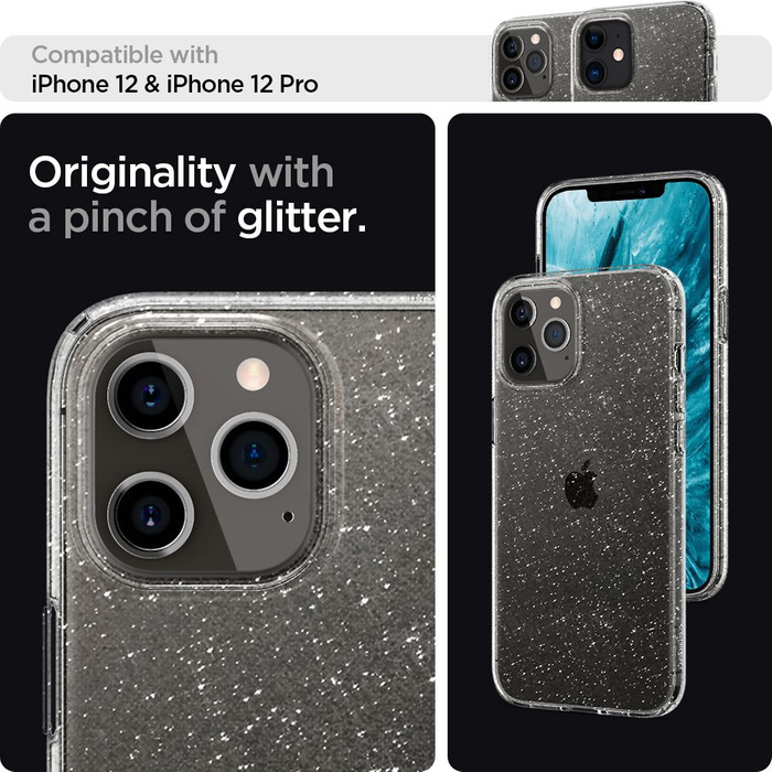 Telefontok SPIGEN iPhone 12 / 12 Pro Liquid Crystal Glitter Crystal átlátszó tok
