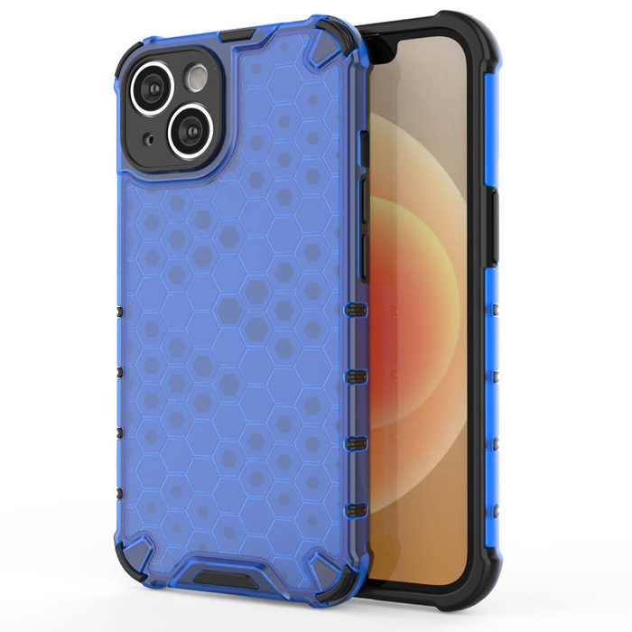 Obal Honeycomb Obal iPhone 14 Plus Armoured Hybrid Cover Blue Case