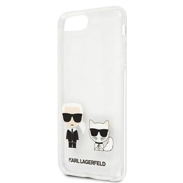 Pouzdro KARL LAGERFELD Apple iPhone 7 Plus 8 Plus Karl &amp; Choupette KLHCI8LCKTR Čiré pevné pouzdro