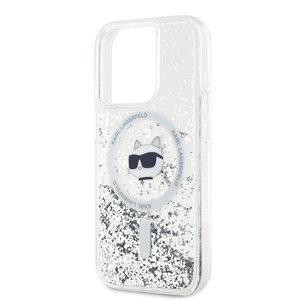 Etui Karl Lagerfeld KLHMP14XLGCHSGH iPhone 14 Pro Max 6.7" hardcase transparent Liquid Glitter Choupette Head Magsafe