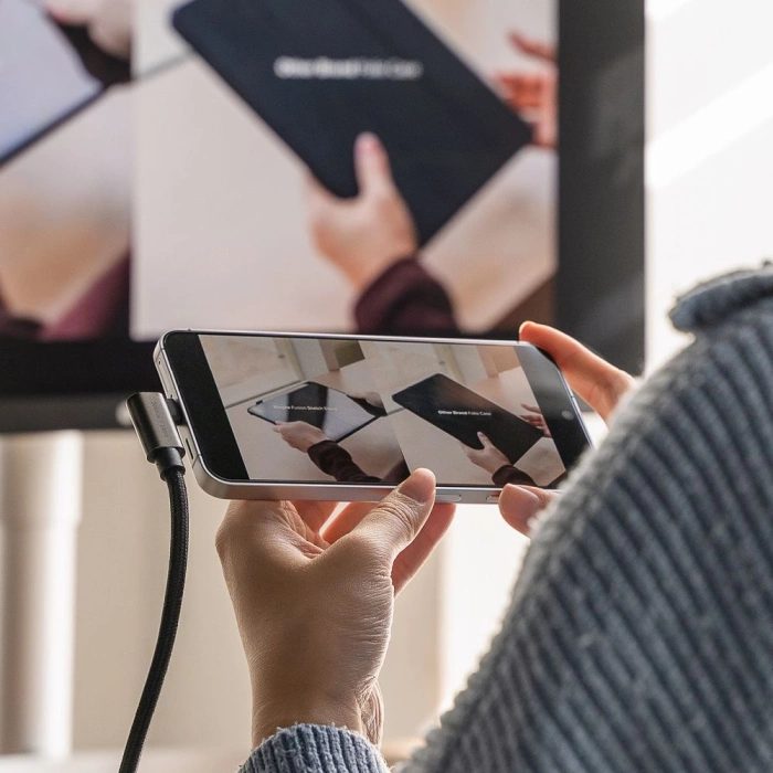 Kabel RINGKE USB 3.2 GEN 2X2 TYPE-C 90 DEGREE CABLE PD240W 100CM BLACK