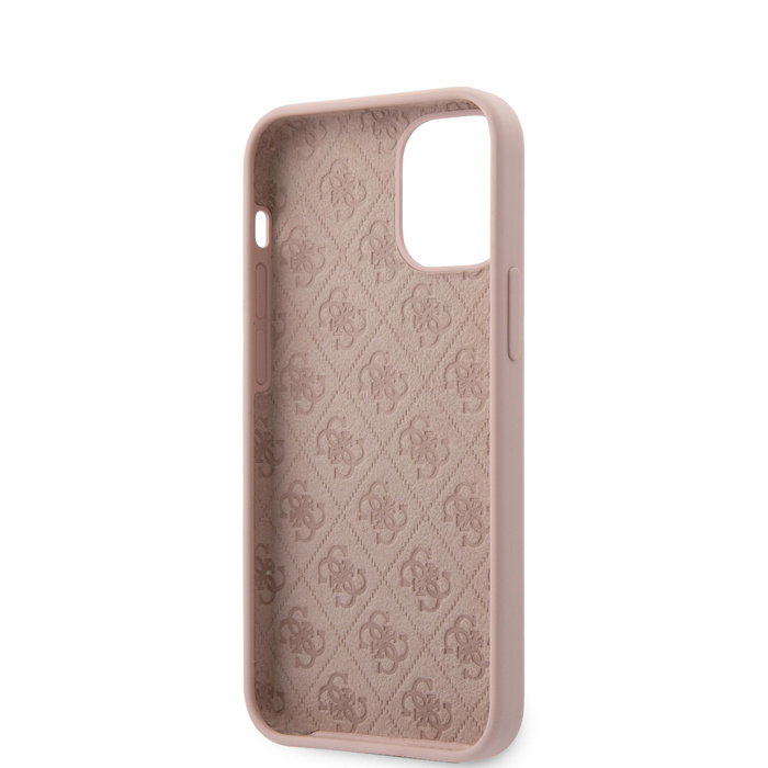 Case GUESS Apple iPhone 12 Mini Silicone Triangle Logo Pink Hardcase