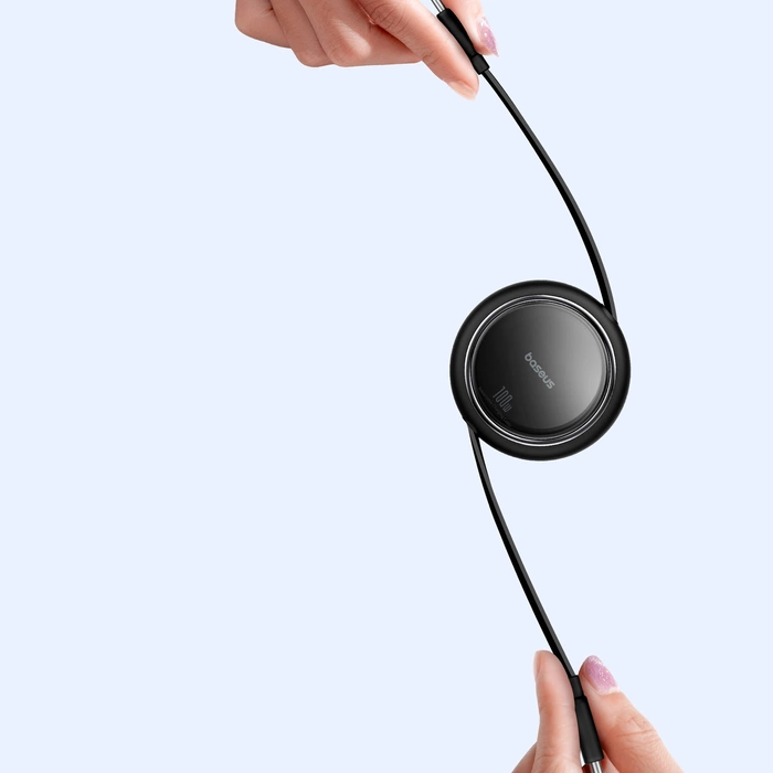 Baseus Free2Draw Mini USB-C - USB-C 100W 1m navíjecí kabel - černý