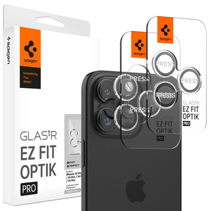 Sklo Spigen IPhone OCHRANA FOTOAPARÁTU OPTIK.TR "EZ FIT" OCHRANA FOTOAPARÁTU 2-PACK 14 PRO / 14 PRO MAX / 15 PRO / 15 PRO MAX / 16 PRO / 16 PRO MAX CRYSTAL CLEAR