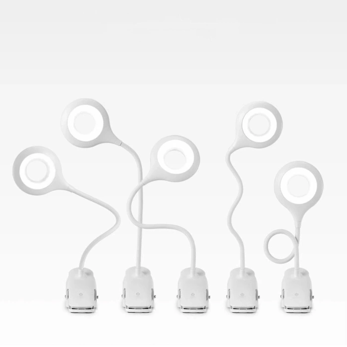 Mini lampka Wozinsky bezprzewodowa lampka LED do czytania z klipsem + kabel USB-C - biała