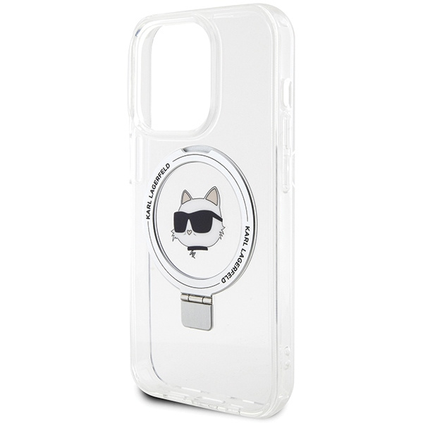 Coque Karl Lagerfeld KLHMP15LHMRSCHH iPhone 15 Pro 6.1" blanc/blanc durcase Ring Stand Choupette Head MagSafe Case