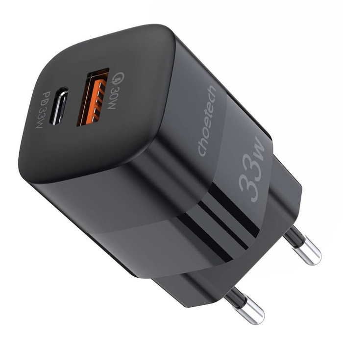 Choetech Schnelles USB-Wandladegerät USB Typ C PD QC 33W schwarz (PD5006)