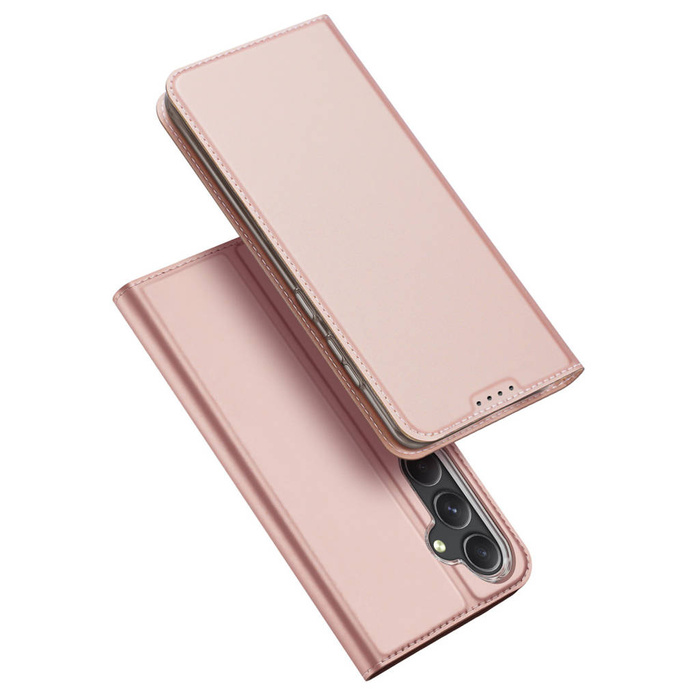 Etui portefeuille avec support pour Samsung Galaxy S23 FE Dux Ducis Skin Pro - rose