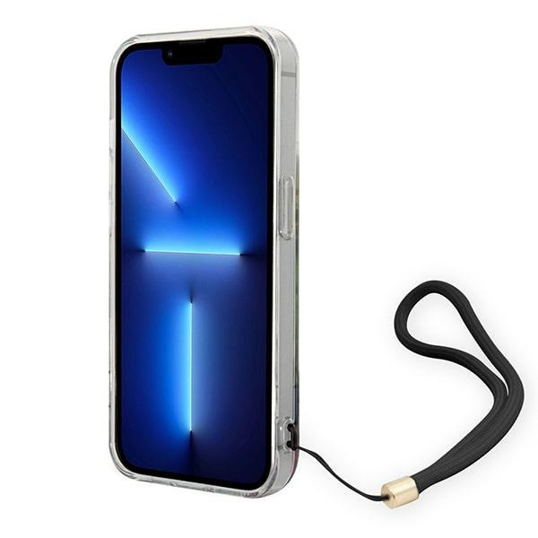 Guess GUOHCP14LHFLSB iPhone 14 Pro 6.1" blue/blue hardcase Flower Strap