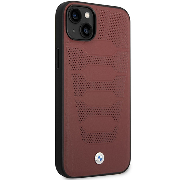 Funda BMW BMHCP14S22RPSR iPhone 14 6,1" burdeos/burdeos Asientos de cuero Patrón