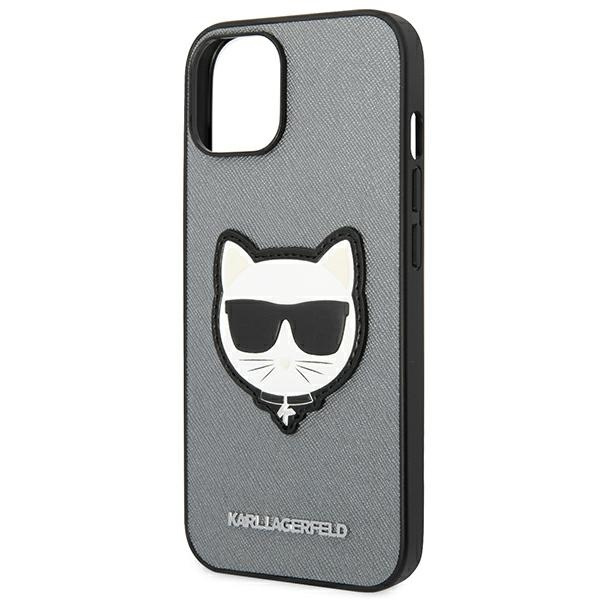 Case Karl Lagerfeld iPhone 14 Plus 6.7" hardcase silver/silver Saffiano Choupette Head Patch