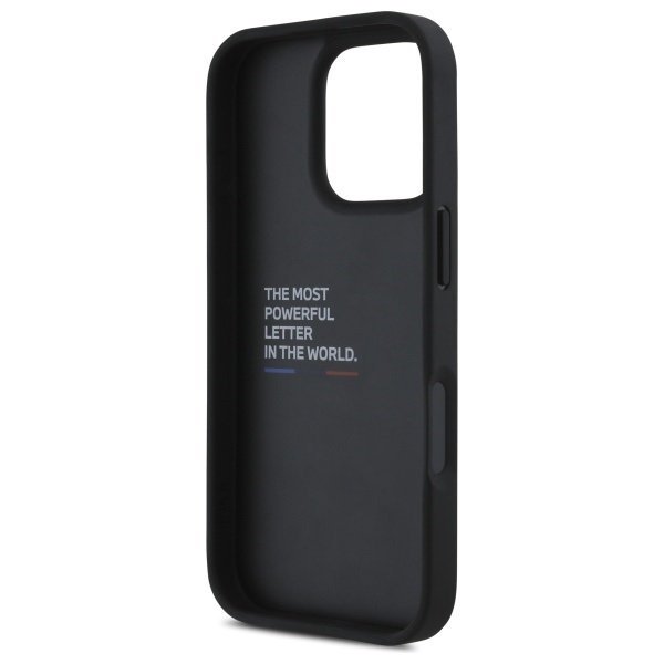 Hülle BMW iPhone 16 Pro Max 6.9" schwarz/schwarz hartcase M Grip Stand Smooth und Carbon