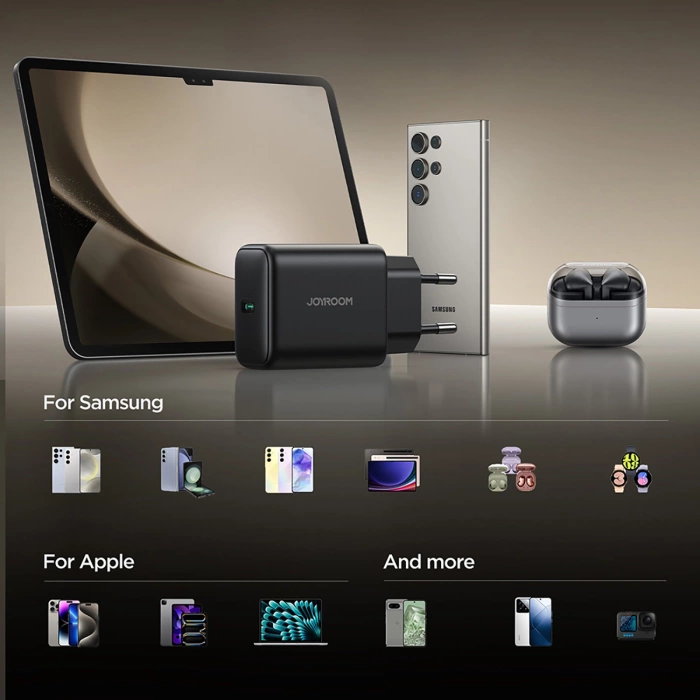 Joyroom JR-TCG13 45W GaN Wall Charger for Samsung Ultra - Black