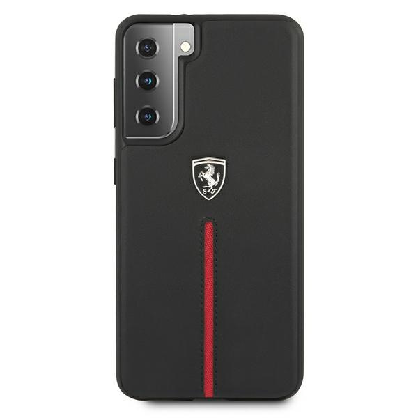 Pouzdro FERRARI Samsung Galaxy S21 G991 Off Track Leather Nylon Stripe FEOSIHCS21SBK Black Hardcase