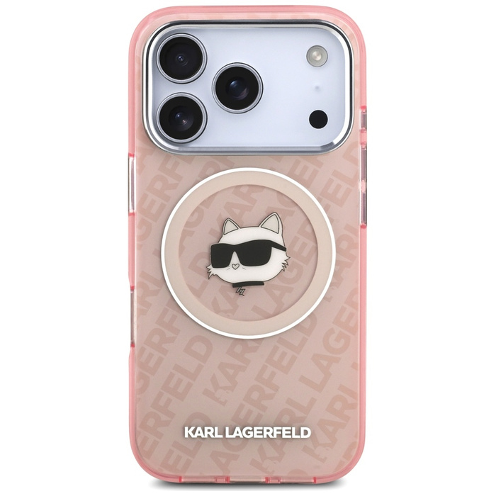 Etui Karl Lagerfeld IML Choupette Head   Logo MagSafe do iPhone 17 Pro Max różowy