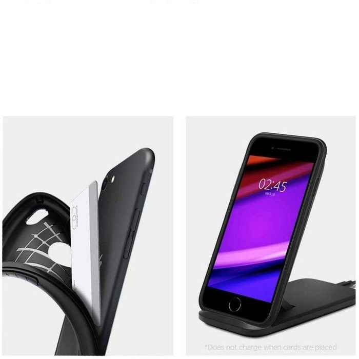 Cover SPIGEN iPhone SE 2020 Rugged Armor Black Case + 3MK Flexible Glass Lite