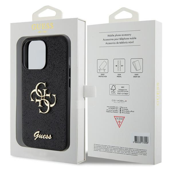 Guess GUHCP13LHG4SGK iPhone 13 Pro / 13 6.1" noir/noircase Glitter Script Big 4G