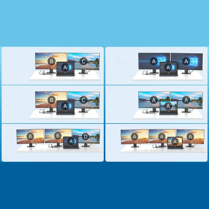 Choetech HUB multifunzione con displaym 12in1 da USB-C a USB-C / USB-A / HDMI / VGA / AUX / SD / TF grigio (HUB-M26)