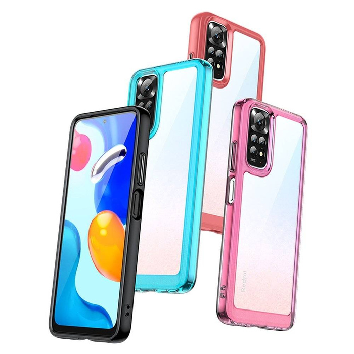 Housse de protection pour l&#39;espace extra-atmosphérique pour Xiaomi Redmi Note 11 Coque rigide avec cadre en gel Rouge