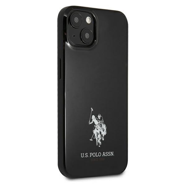 Hülle US POLO Apple iPhone 13 Mini Pferde Logo Tasche Schwarz Hardcase