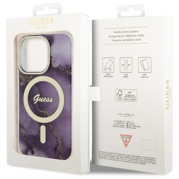 Funda Guess GUHMP14LHTMRSU iPhone 14 Pro 6.1" púrpura/morado durocase Golden Marble MagSafe Case