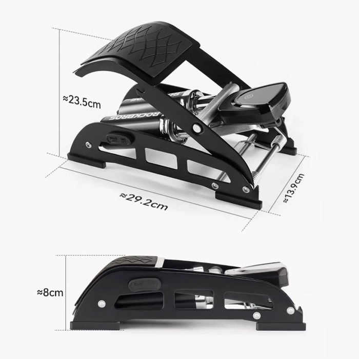 Rockbros 42430001001 Fußpumpe mit Display – Schwarz