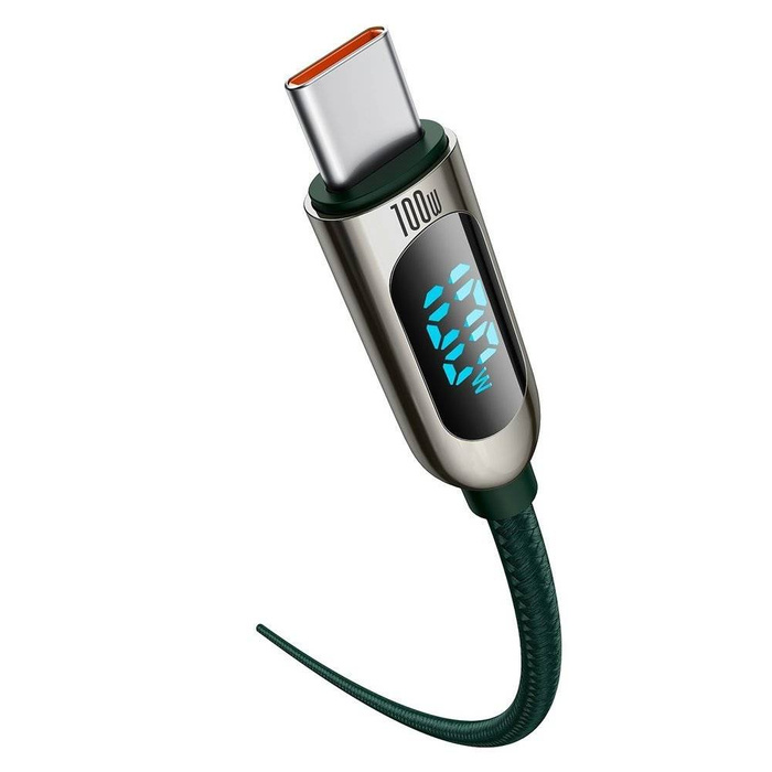 Baseus USB Tipo C - Cavo USB Tipo C 100 W (20 V / 5 A) 1 m Alimentazione con display misuratore di potenza bianco (CATSK-B06)