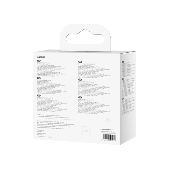 Baseus GaN5 Pro Fast Universal GaN USB Ladegerät Typ C / USB 100W PD3.0, QC4.0+, AFC weiß (CCGP090201)