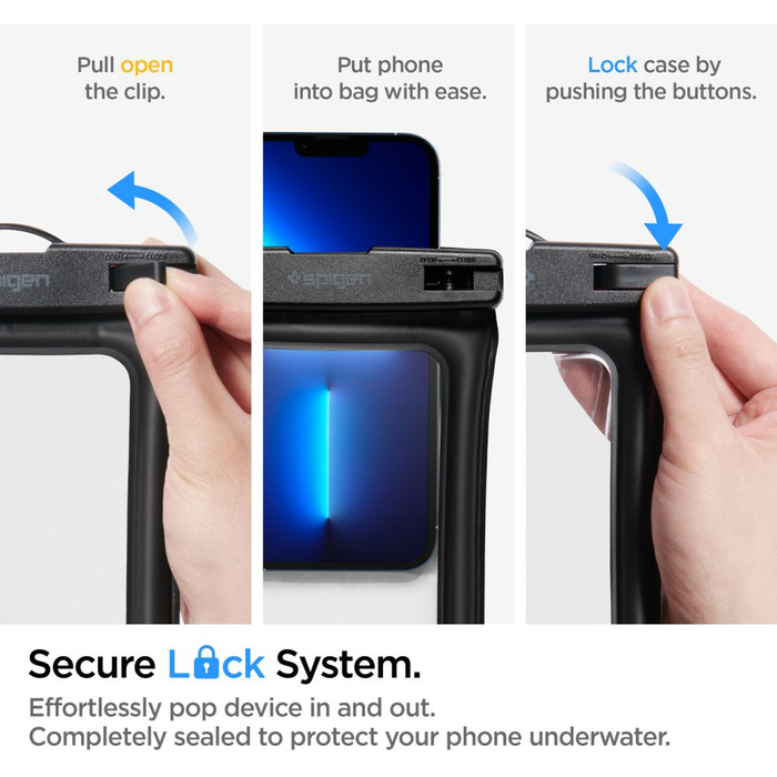 Spigen A610 FLOTTEUR UNIVERSEL ÉTANCHE Case NOIR