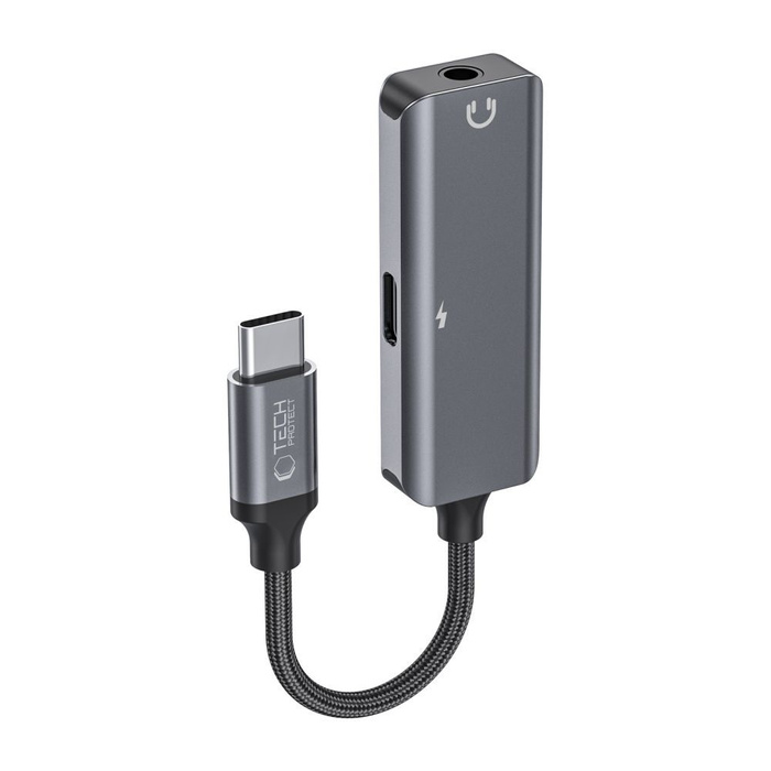 TECH-PROTECT ULTRABOOST ADAPTER C-TÍPUSÚ MINI JACK 3,5 MM-ES ÉS C-TÍPUSÚ CSATLAKOZÓRA FEKETE