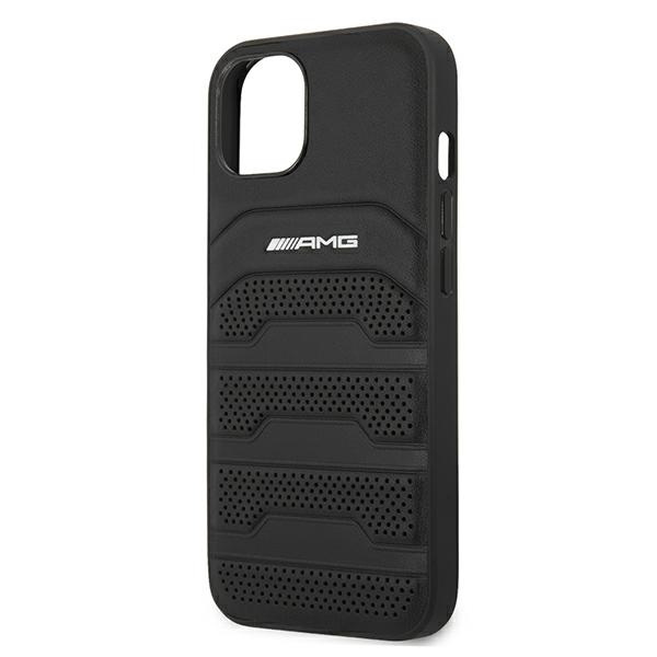 AMG AMHCP13SGSEBK iPhone 13 mini 5.4" schwarz/schwarz hartcase Leder Debossed Lines