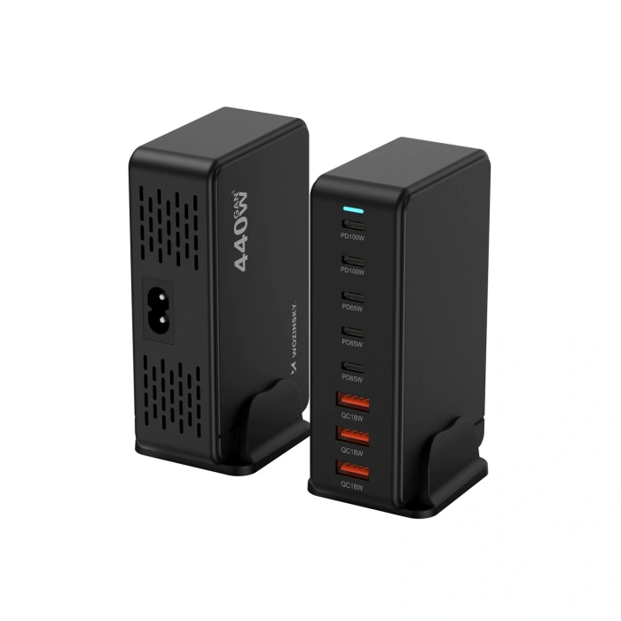 Stacja ładująca Wozinsky 240W GaN QC3 - czarna