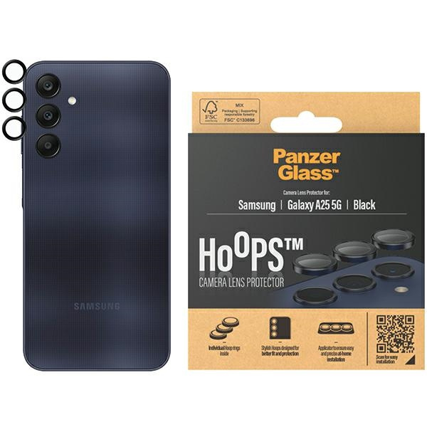 PanzerGlass Hoops Camera Samsung Galaxy A25 5G czarny/black 1225 camera lens protector hoop optic rings